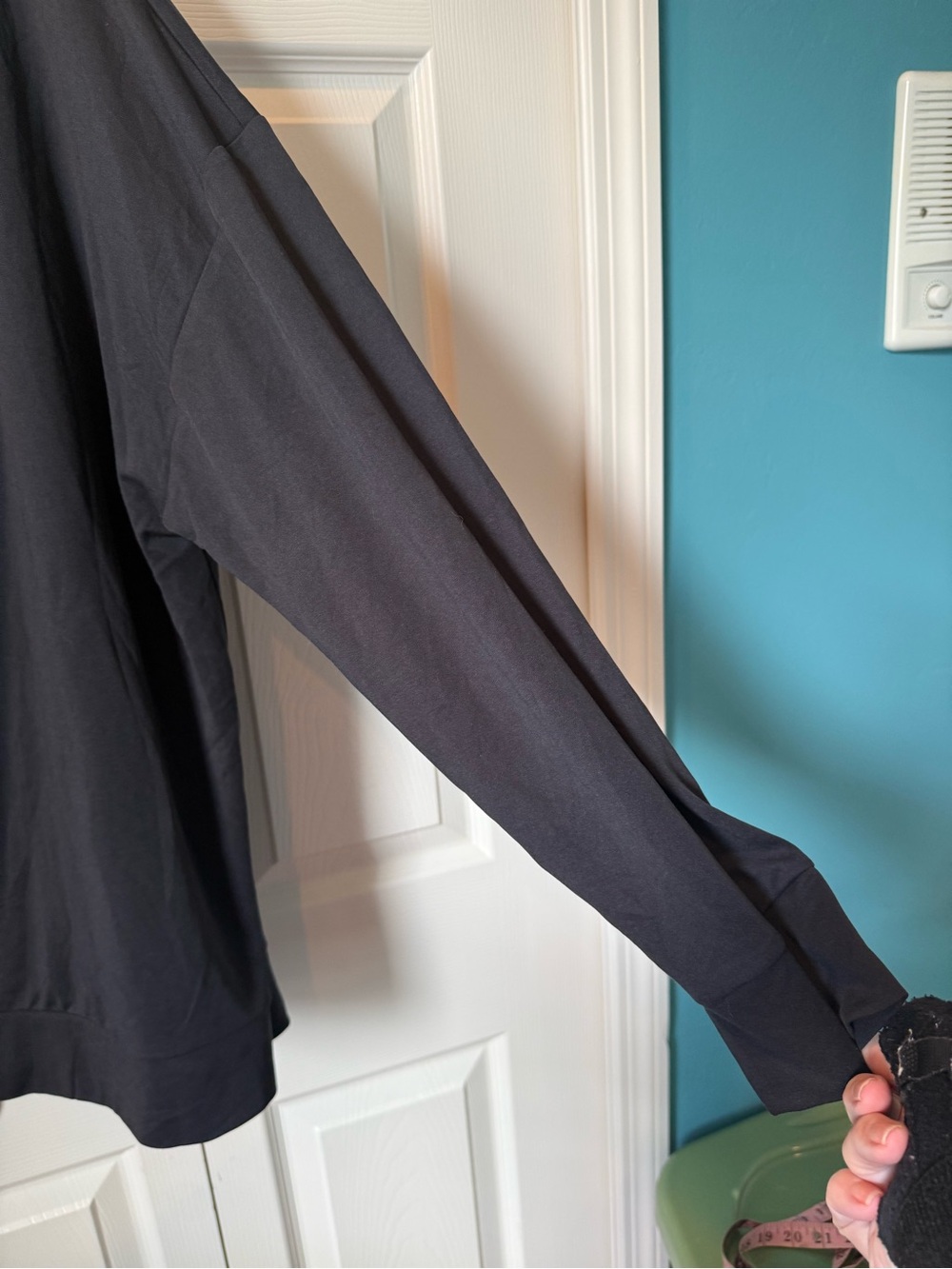 # Fabletics 3X Charcoal Grey Cloud Jersey Off-shoulder Sweatshirt - Picture 4 of 7